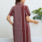 Women's Plus Size Agnetha Striped Short Sleeve Shirt Dress