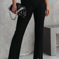 Justine&CC Front Slit Flare Leg Pants