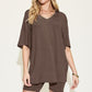 Basic Bae Full Size V-Neck Drop Shoulder Short Sleeve T-Shirt and Shorts Set