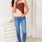 Double Take Color Block Exposed Seam Long Sleeve Top
