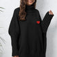 Turtle Neck Long Sleeve Ribbed Sweater