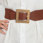 Ivory or Chestnut PU Leather Belt