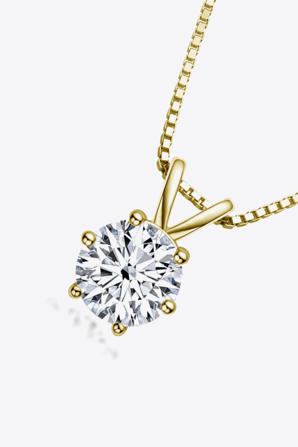 925 Sterling Silver 1 Carat Moissanite Women's Pendant Necklace