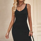 Women's Ribbed Sleeveless V-Neck Dress