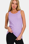 Zenana Ribbed Round Neck Tank *