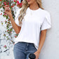 Round Neck Petal Sleeve T-Shirt