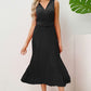 Surplice Sleeveless Midi Pleated Dress