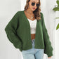 Open Front Ribbed Trim Cardigan