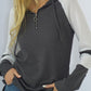 Waffle-knit Raglan Sleeve Zipper Front Hoody