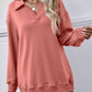 Collared Neck Dropped Shoulder Sweatshirt