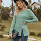 Decorative Button Slit Full Size Long Sleeve T-Shirt