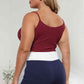 Plus Size Ribbed Brick Red Spaghetti Strap Top