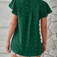 Swiss Dot Notched Cap Sleeve T-Shirt