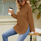 KnittedEmporium Mock Neck Slit Sweater