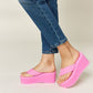 WILD DIVA Open Toe Platform Wedge Sandals
