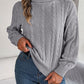 Cable-Knit Turtleneck Dropped Shoulder Sweater
