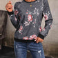 Floral Round Neck Raglan Sleeve Sweatshirt