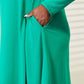 Zenana Full Size Teal Long Sleeve Flare Dress with Pockets