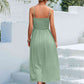 Decorative Button Spaghetti Strap Midi Dress