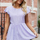 Tied Ruffled Round Neck Peplum T-Shirt
