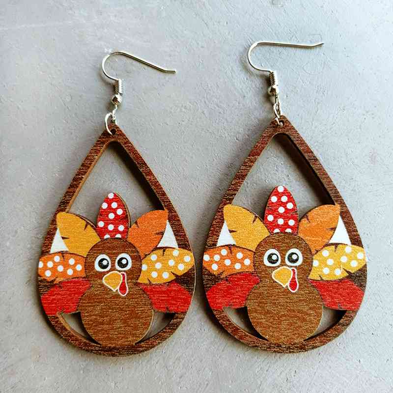 SEASONAL Thanksgiving Turkey Drop Earrings