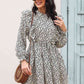 Haven Printed Ruffle Trim Smocked Long Sleeve Mini Dress