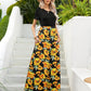 Full Size Printed Round Neck Short Sleeve Maxi Dress
