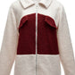 Plush Contrast Zip Up Coat