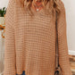 LoversLane Openwork Round Neck Long Sleeve Sweater
