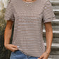 Printed Round Neck Short Sleeve Blouse