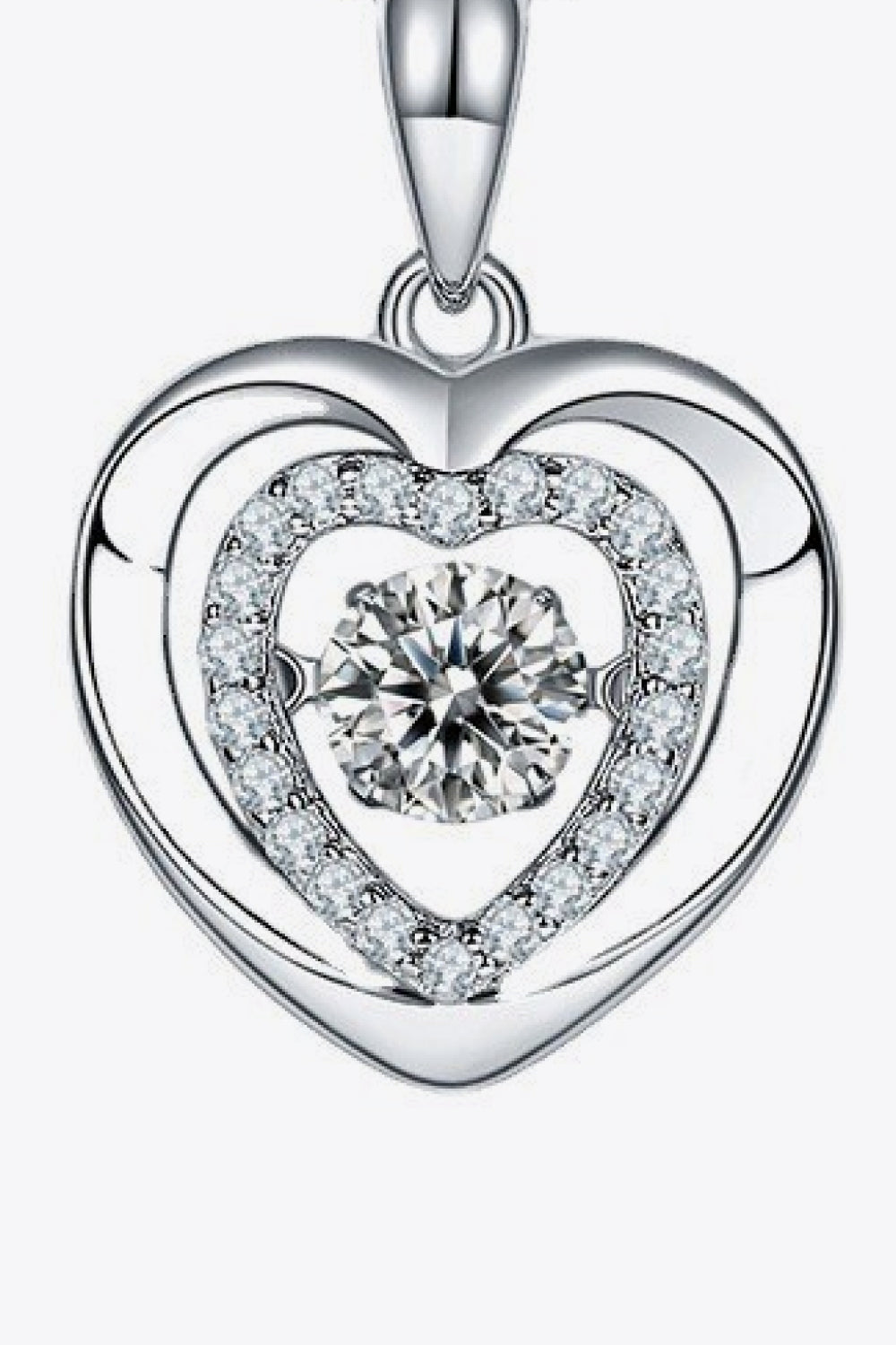 Women's Moissanite Heart Pendant Necklace