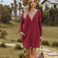 Full Size V-Neck Cutout Sleeve Mini Dress