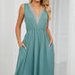 Pocketed V-Neck Wide Strap Dress