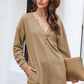 Adrienne Full Size Notched Neck Long Sleeve Romper