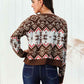 Women's Christmas Snowflake Pattern Round Neck Sweater