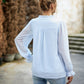 Swiss Dot Smocked Shoulder Blouse