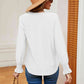 Contrast Flounce Sleeve Blouse