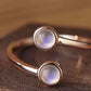 High Quality Natural Moonstone 925 Sterling Silver Toi Et Moi Ring