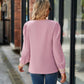 Full Size V-Neck Long Sleeve Blouse
