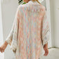 One Size Multicolored Fringe Trim Poncho