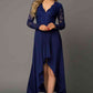Full Size Lace High-Low V-Neck Dress