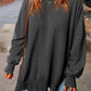 Malibu Dreams Full Size Dropped Shoulder Round Neck Long Sleeve Blouse