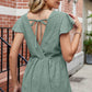 Tied Ruffled Round Neck Peplum T-Shirt