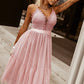 Women's Polka Dot Spliced Lace Spaghetti Strap Dress