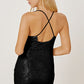 Women's DentaCosmo Sequin Spaghetti Strap Mini Wrap Dress