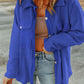 Pocketed Button Up Droppped Shoulder Jacket