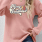 Christmas THEMED Letter Graphic Round Neck Sweatshirt