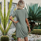 Women's Twisted V-Neck Short Sleeve Dress