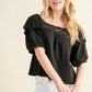 And The Why Square Neck Cotton Gauze Ruffled Blouse