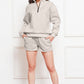 Comfy n' Cozy Half Zip Long Sleeve Sweatshirt and Drawstring Shorts Set
